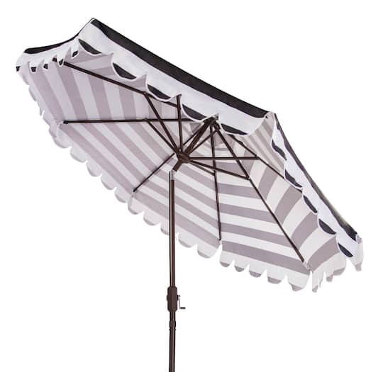Ramona 9Ft Crank Umbrella in Black &#x26; White